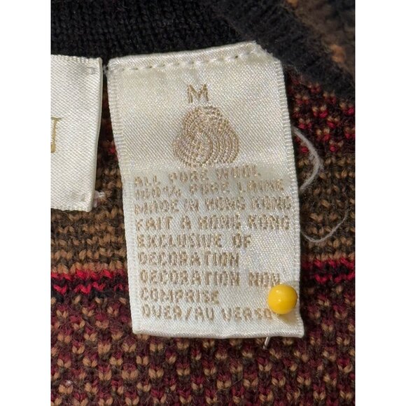 Dana Buchman Women's Wool Cardigan Sweater Button-Up Vintage Nordic Size M - Picture 7 of 8